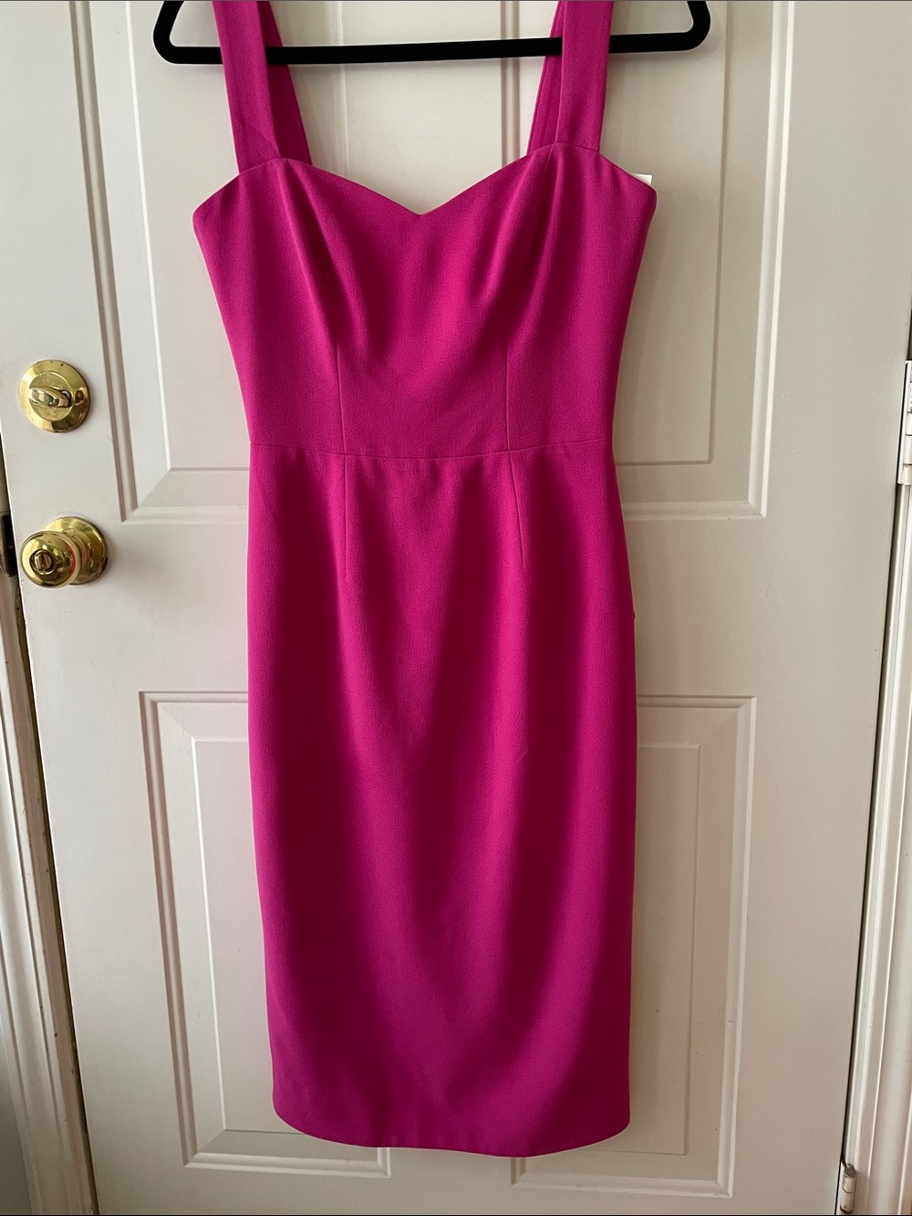 Dress the Population Fuchsia Midi Sheath Dress Evening Event Wedding Guest